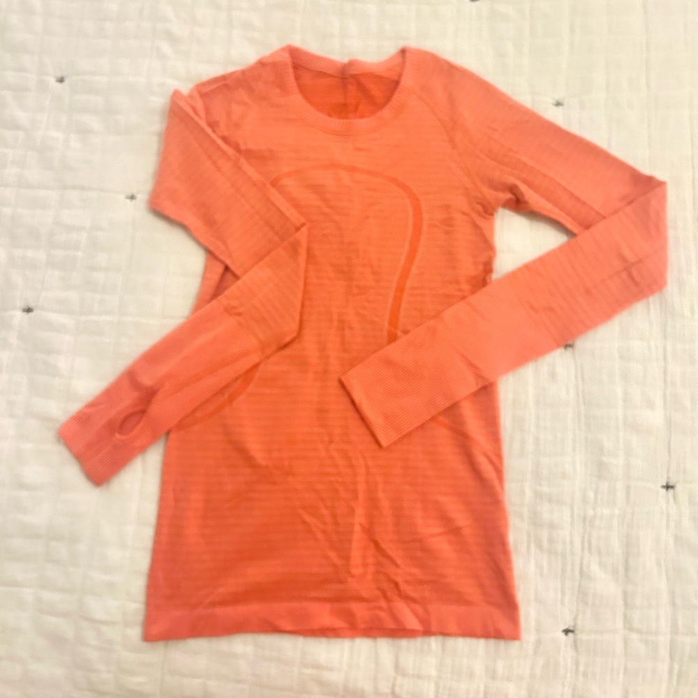Lululemon Long Sleeve Swiftly Tech- Pink Coral- Size 4